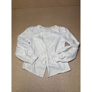 Anthropologie L Pilco Ivory Fashion Sweatshirt With Gathered Waist Pleated G1